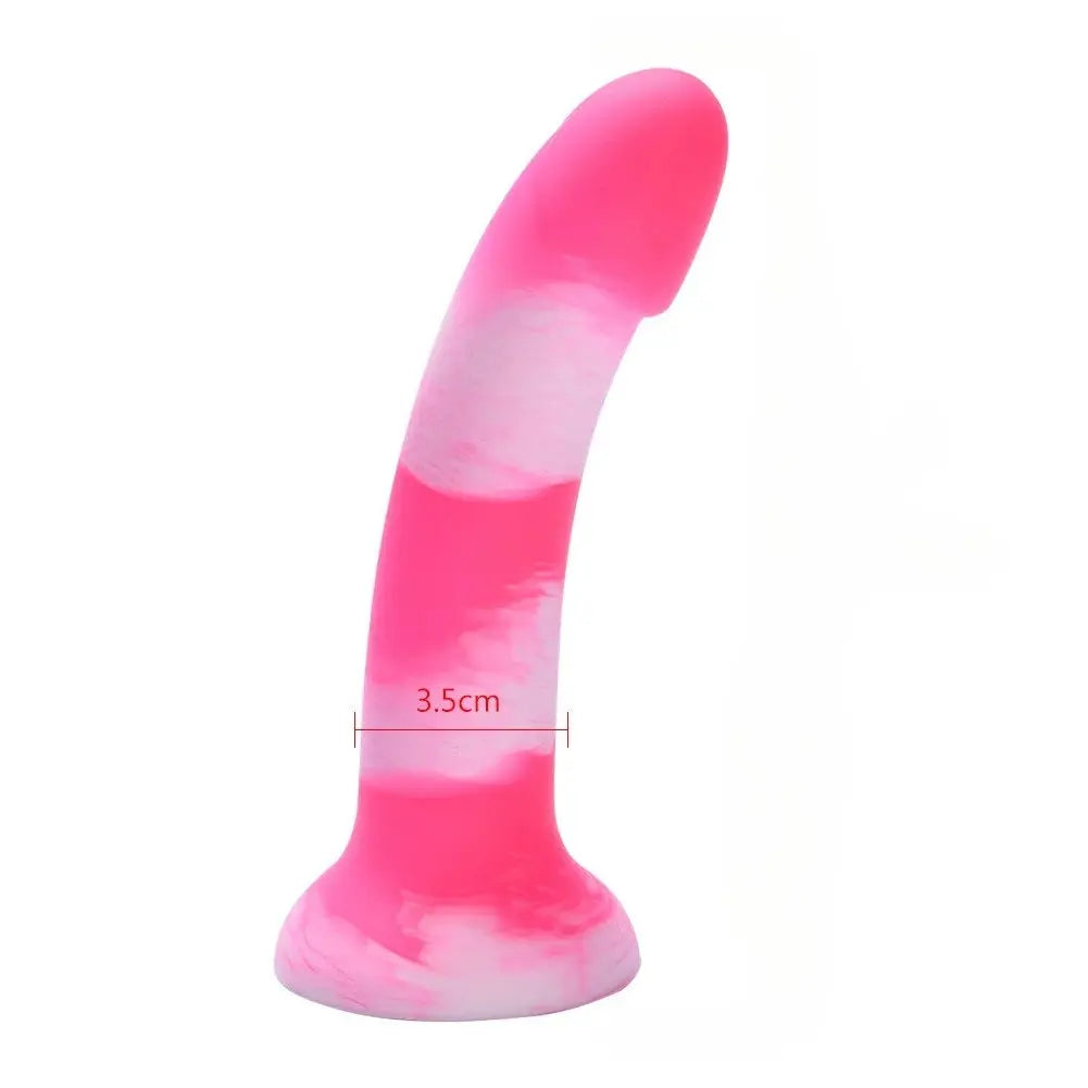 7-inch red liquid silicone realistic dildo with suction cup, G-spot design, suitable for women and men, for anal and solo play.