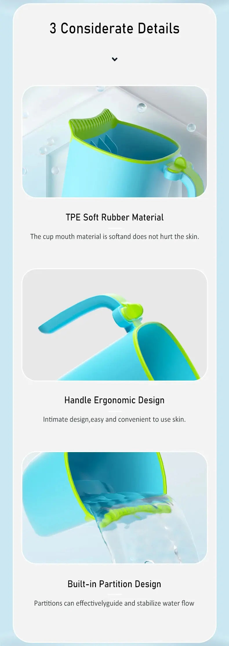 Baby Bath Rinse Cup Newborn Baby Shower  Spoons Child Washing Hair Cup for Bathing Kids Bath Tool SHOPEZRA L.L.C.