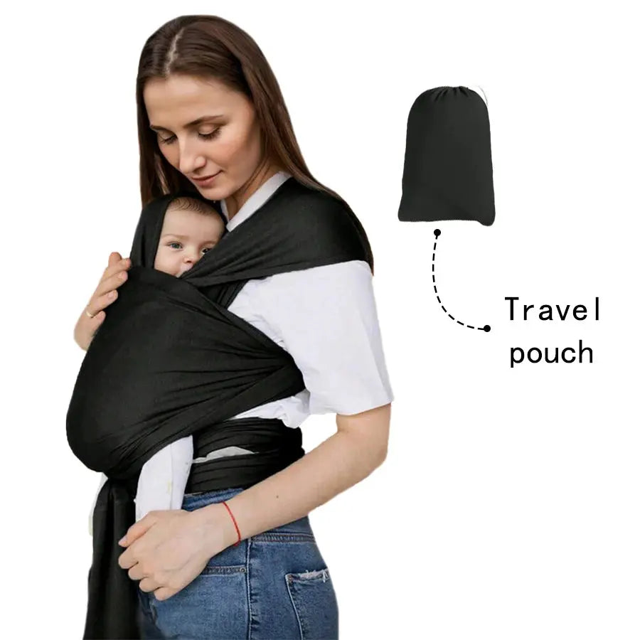 Baby carrier from SHOPEZRA L.L.C. in knitted fabric, designed for front-carrying, breastfeeding, and outings with a multi-functional design.