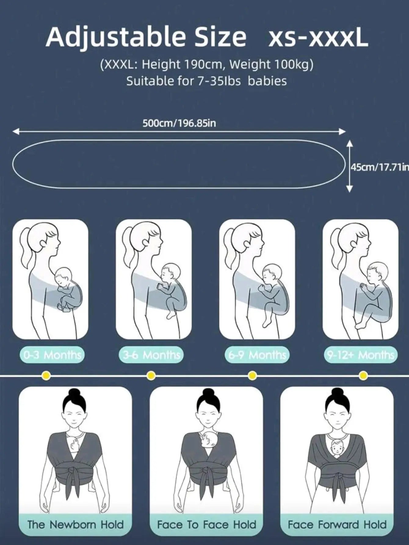 Baby Carrier Front-Carrying Multi-Functional Sleeping, Breastfeeding, Outing Device to Free Hands Knitted Fabric SHOPEZRA L.L.C.