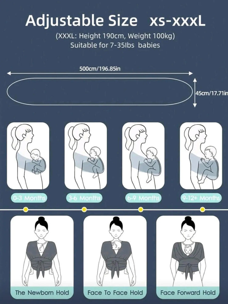 Baby Carrier Front-Carrying Multi-Functional Sleeping, Breastfeeding, Outing Device to Free Hands Knitted Fabric SHOPEZRA L.L.C.