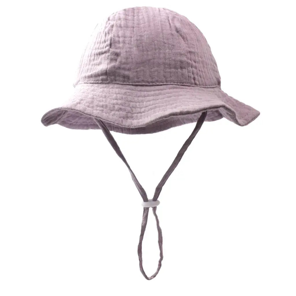 Baby cotton bucket hat by SHOPEZRA L.L.C., unisex print Panama hat for sun protection, suitable for ages 3-12 months.
