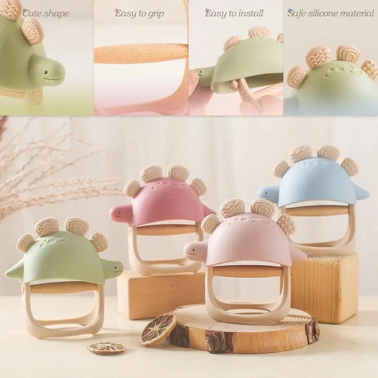 Baby Silicone Teether Dinosaur Silicone Gloves Baby Care Utensils 0 12 Months Dental Care Silicone Rattle Toys Chewing Gum Baby SHOPEZRA L.L.C.
