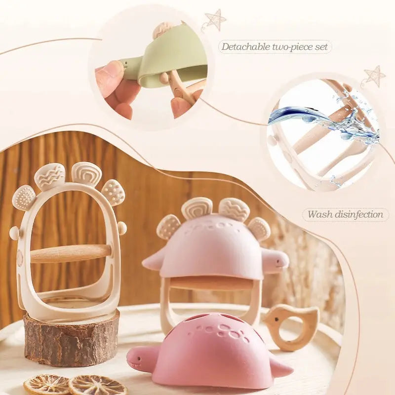 Baby Silicone Teether Dinosaur Silicone Gloves Baby Care Utensils 0 12 Months Dental Care Silicone Rattle Toys Chewing Gum Baby SHOPEZRA L.L.C.