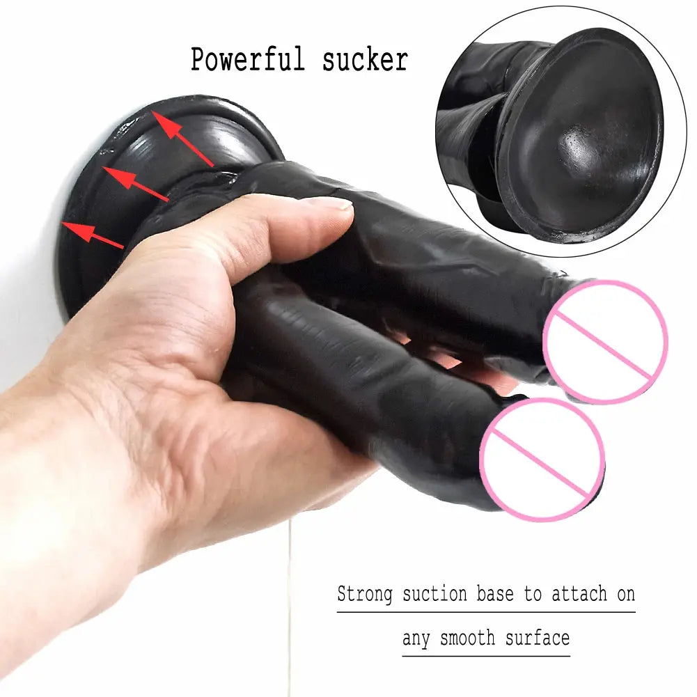 Blue double dildo from SHOPEZRA L.L.C., adult erotic anal sex toy for women, lesbian massager, BDSM, and anal play.