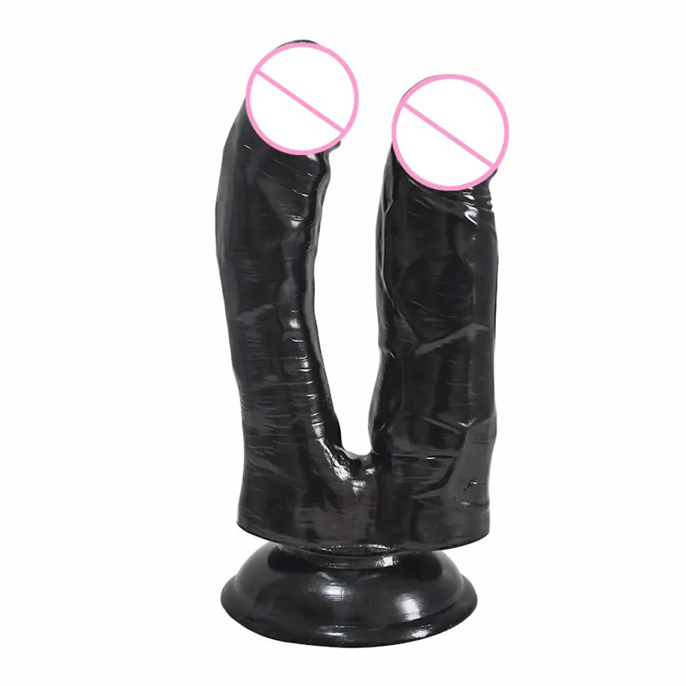 Blue double dildo sex toy for women, featuring erotic anal and vaginal stimulation, designed for adult BDSM and lesbian pleasure.
