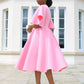 Elegant Dresses for Women V Neck Flare Sleeve High Waisted Pleated A Line Mid Calf Luxury Birthday Party Dinner Vestidos Mujer SHOPEZRA L.L.C.