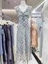 Fashion New Summer French Elegant Temperament Gentle Ruffled Plaid Dress Women&