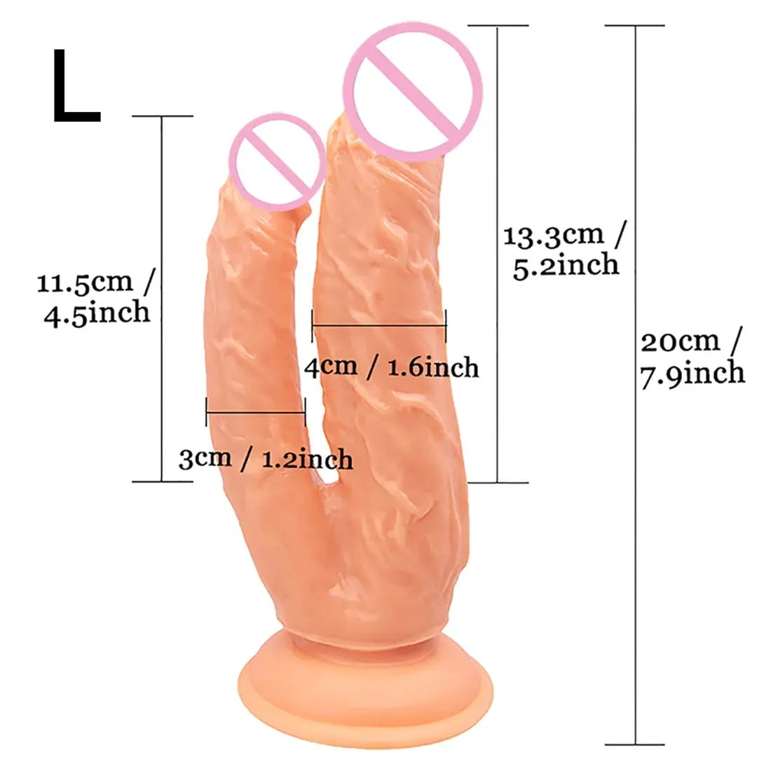 Double penetration sex toy with realistic blue penis, anal plug, and soft material for women by SHOPEZRA L.L.C.