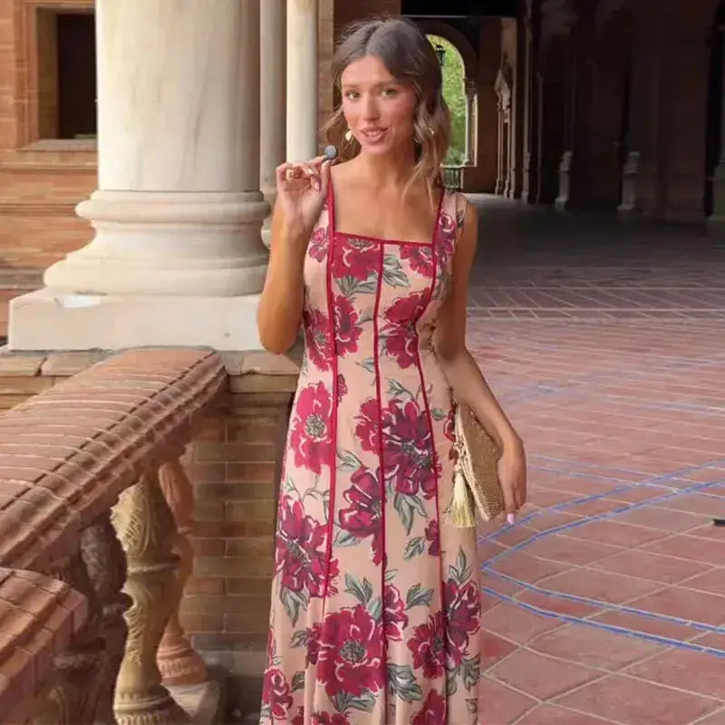 Sexy Printed Flower Long Women&