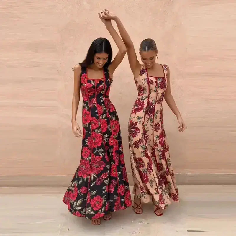 Sexy Printed Flower Long Women&