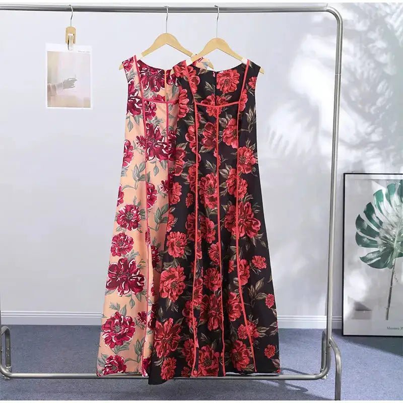 Sexy Printed Flower Long Women&
