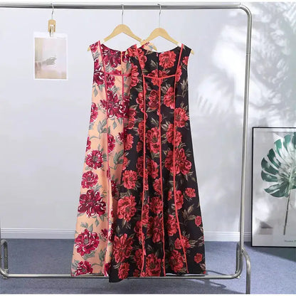 Sexy Printed Flower Long Women&