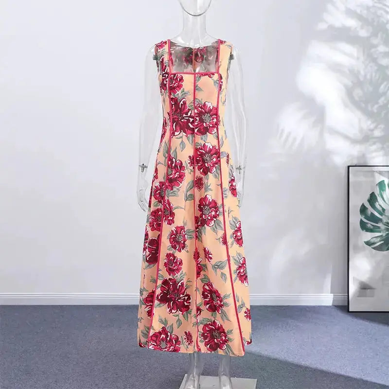 Sexy Printed Flower Long Women&