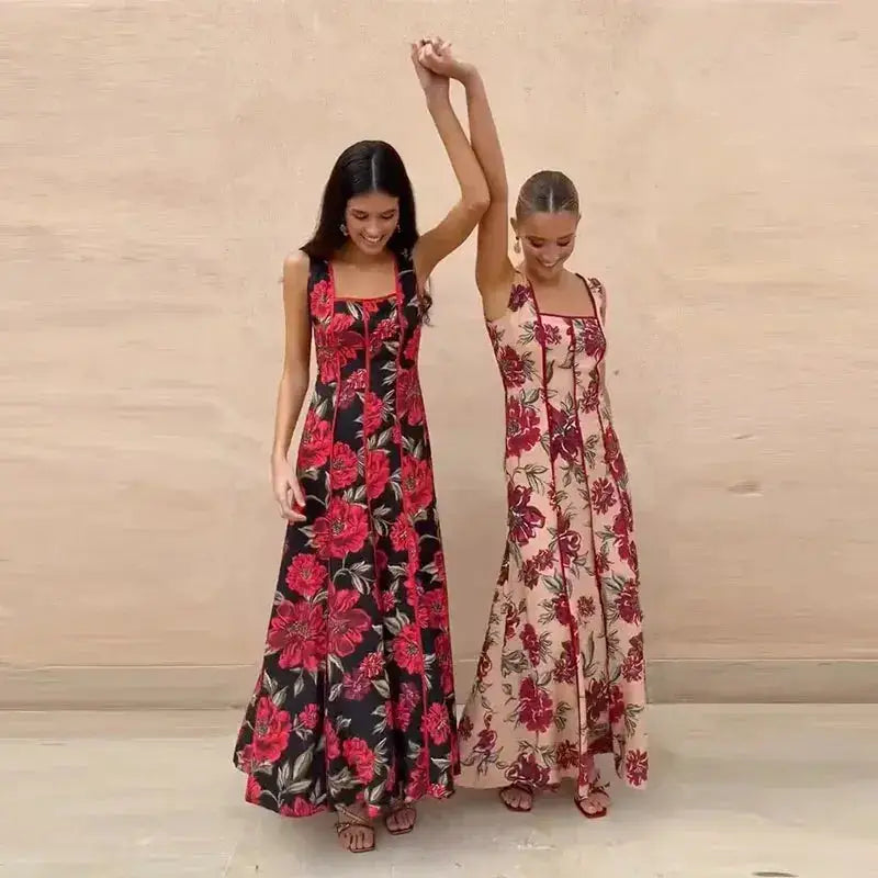 Sexy Printed Flower Long Women&