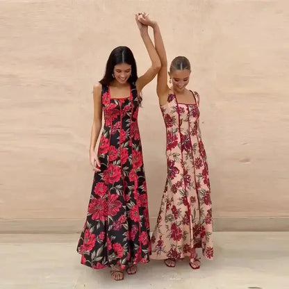 Sexy Printed Flower Long Women&