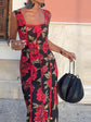 Sexy Printed Flower Long Women&