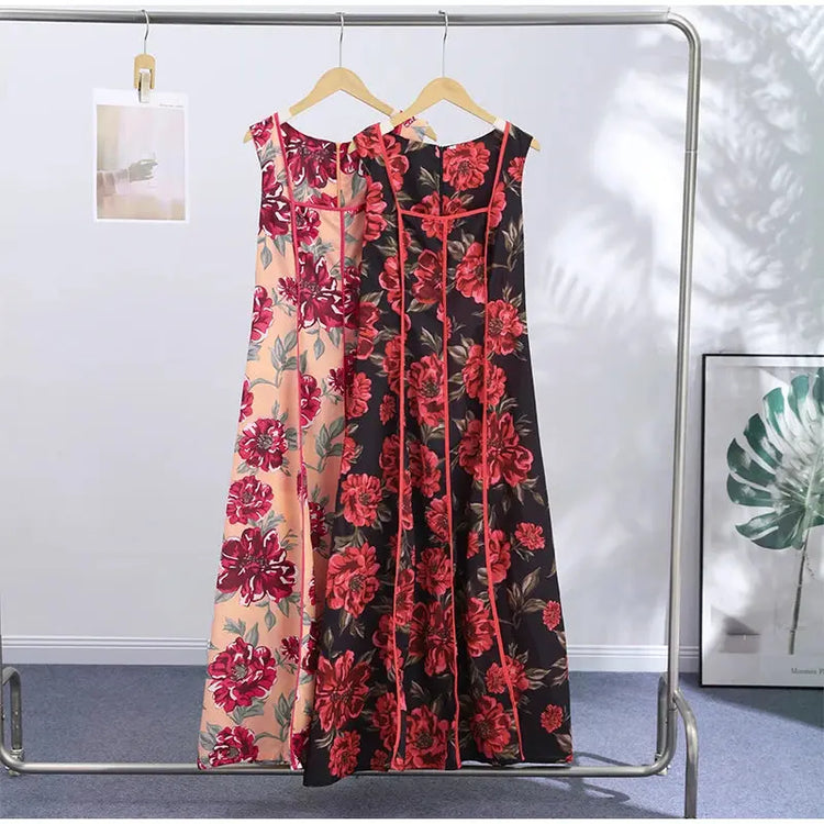 Sexy Printed Flower Long Women&