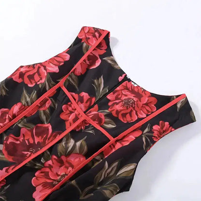 Sexy Printed Flower Long Women&
