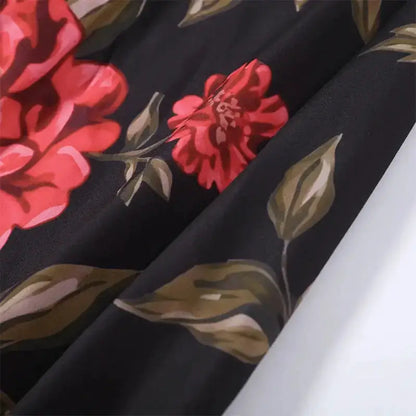 Sexy Printed Flower Long Women&