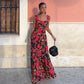 Sexy Printed Flower Long Women&