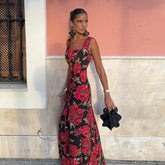 Sexy Printed Flower Long Women&