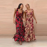 Sexy Printed Flower Long Women&