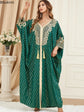 Muslim Dresses Women Elegant Long Robe Middle East Dubai Loose Abaya Bat Sleeve V-neck Tassel Evening Dress Femme Party Vestidos SHOPEZRA L.L.C.