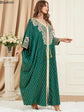 Muslim Dresses Women Elegant Long Robe Middle East Dubai Loose Abaya Bat Sleeve V-neck Tassel Evening Dress Femme Party Vestidos SHOPEZRA L.L.C.