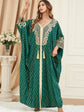 Muslim Dresses Women Elegant Long Robe Middle East Dubai Loose Abaya Bat Sleeve V-neck Tassel Evening Dress Femme Party Vestidos SHOPEZRA L.L.C.