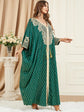 Muslim Dresses Women Elegant Long Robe Middle East Dubai Loose Abaya Bat Sleeve V-neck Tassel Evening Dress Femme Party Vestidos SHOPEZRA L.L.C.