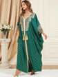 Muslim Dresses Women Elegant Long Robe Middle East Dubai Loose Abaya Bat Sleeve V-neck Tassel Evening Dress Femme Party Vestidos SHOPEZRA L.L.C.