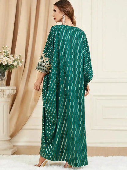 Muslim Dresses Women Elegant Long Robe Middle East Dubai Loose Abaya Bat Sleeve V-neck Tassel Evening Dress Femme Party Vestidos by Dropshipman