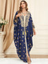 Muslim Dresses Women Elegant Long Robe Middle East Dubai Loose Abaya Bat Sleeve V-neck Tassel Evening Dress Femme Party Vestidos SHOPEZRA L.L.C.