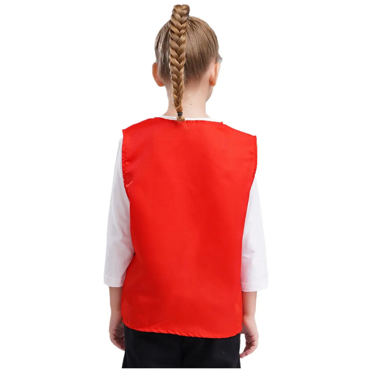 Kids Boys Girls Button Volunteer Vest Solid Color V Neck Sleeveless Waistcoat Volunteers School Camp Activities Uniform SHOPEZRA L.L.C.