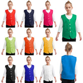 Kids Boys Girls Button Volunteer Vest Solid Color V Neck Sleeveless Waistcoat Volunteers School Camp Activities Uniform SHOPEZRA L.L.C.