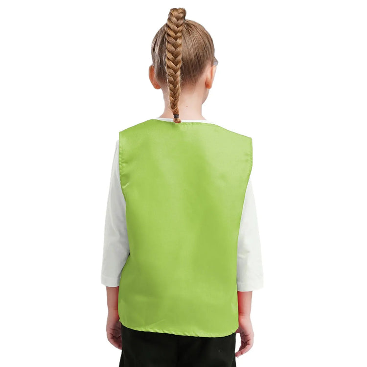 Kids Boys Girls Button Volunteer Vest Solid Color V Neck Sleeveless Waistcoat Volunteers School Camp Activities Uniform SHOPEZRA L.L.C.