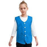 Kids Boys Girls Button Volunteer Vest Solid Color V Neck Sleeveless Waistcoat Volunteers School Camp Activities Uniform SHOPEZRA L.L.C.