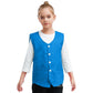 Kids Boys Girls Button Volunteer Vest Solid Color V Neck Sleeveless Waistcoat Volunteers School Camp Activities Uniform SHOPEZRA L.L.C.