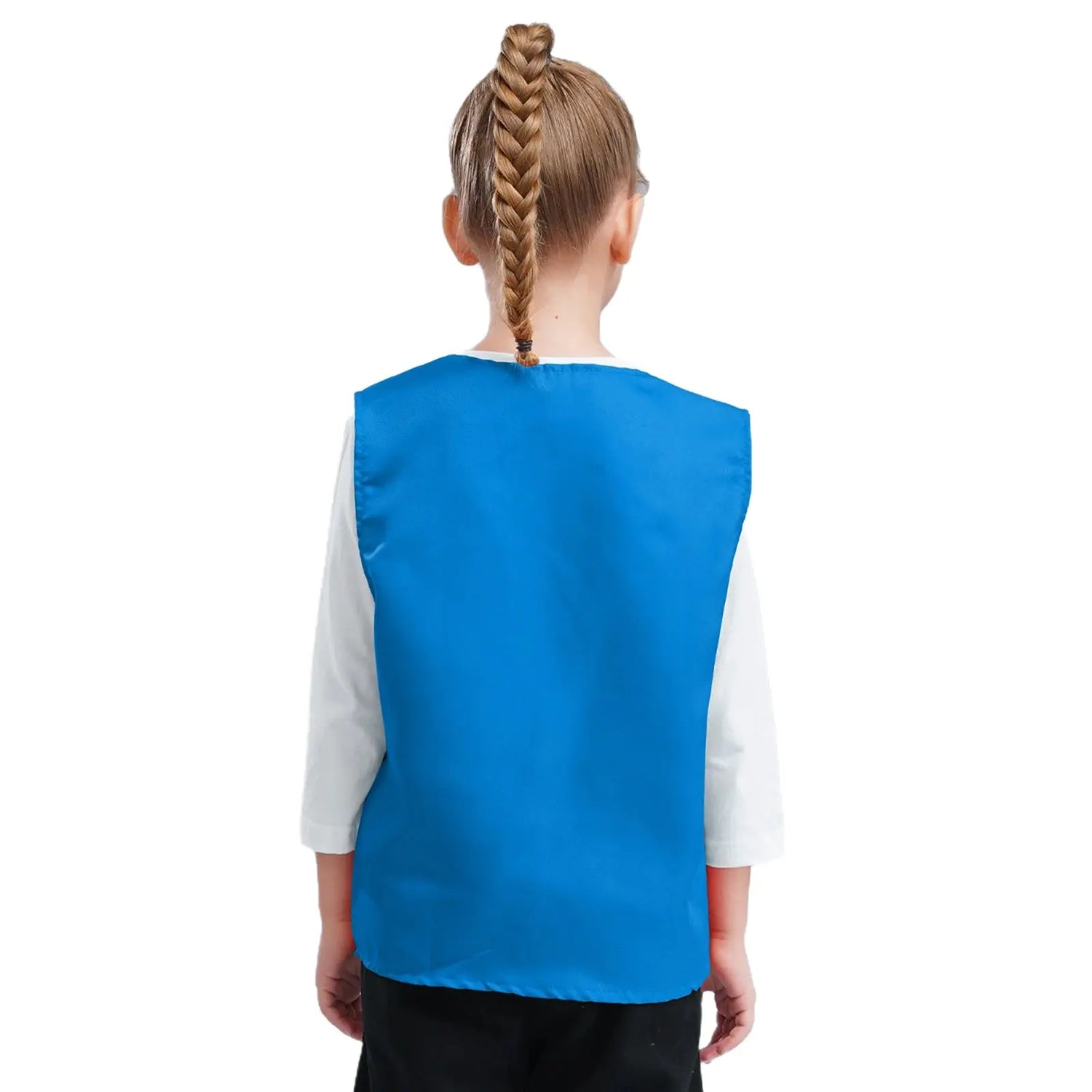 Kids Boys Girls Button Volunteer Vest Solid Color V Neck Sleeveless Waistcoat Volunteers School Camp Activities Uniform SHOPEZRA L.L.C.