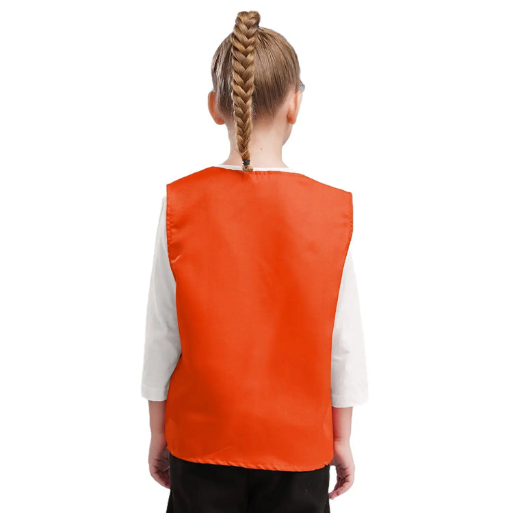 Kids Boys Girls Button Volunteer Vest Solid Color V Neck Sleeveless Waistcoat Volunteers School Camp Activities Uniform SHOPEZRA L.L.C.