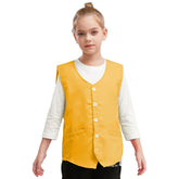 Kids Boys Girls Button Volunteer Vest Solid Color V Neck Sleeveless Waistcoat Volunteers School Camp Activities Uniform SHOPEZRA L.L.C.