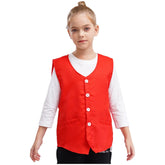 Kids Boys Girls Button Volunteer Vest Solid Color V Neck Sleeveless Waistcoat Volunteers School Camp Activities Uniform SHOPEZRA L.L.C.