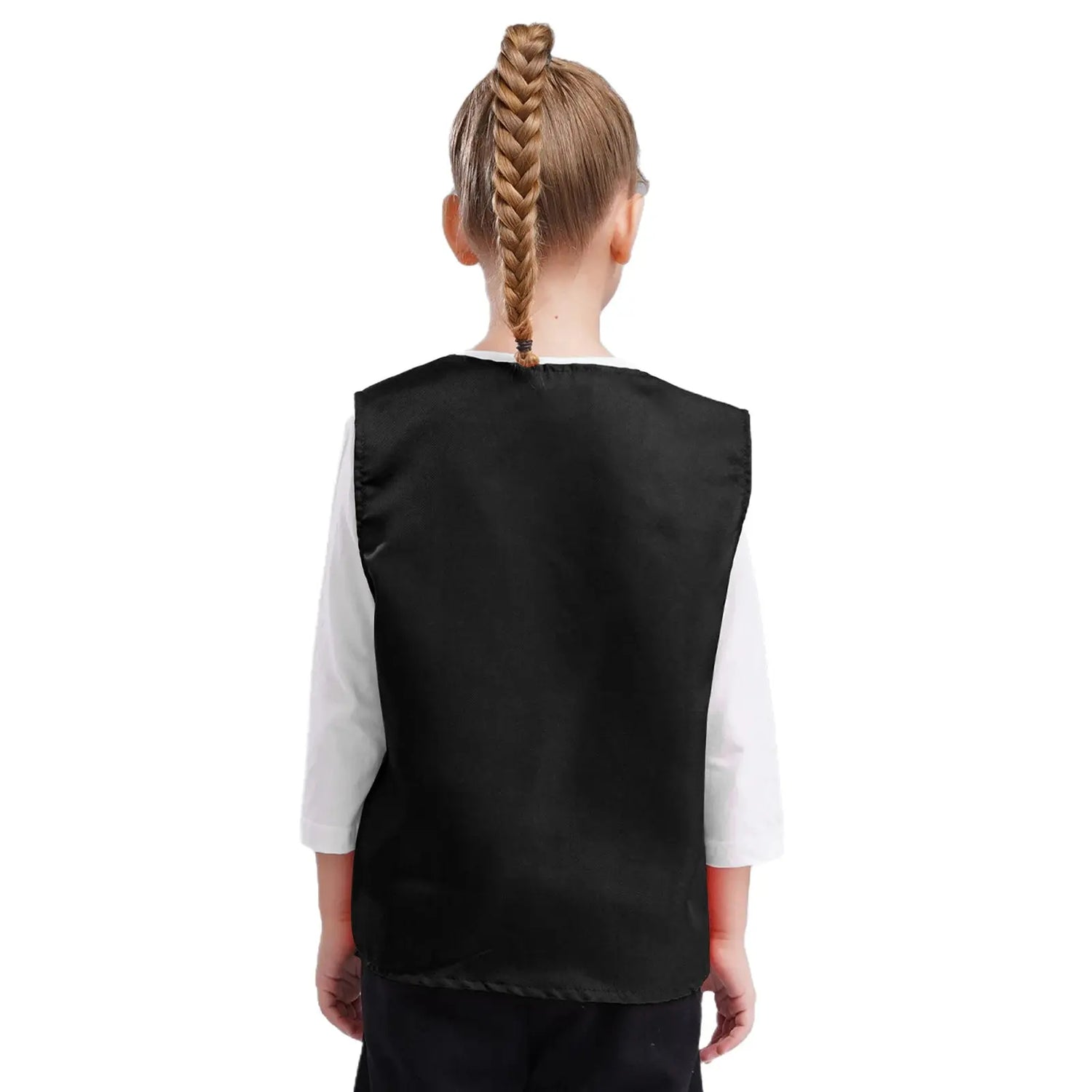 Kids Boys Girls Button Volunteer Vest Solid Color V Neck Sleeveless Waistcoat Volunteers School Camp Activities Uniform SHOPEZRA L.L.C.