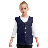 Kids Boys Girls Button Volunteer Vest Solid Color V Neck Sleeveless Waistcoat Volunteers School Camp Activities Uniform SHOPEZRA L.L.C.