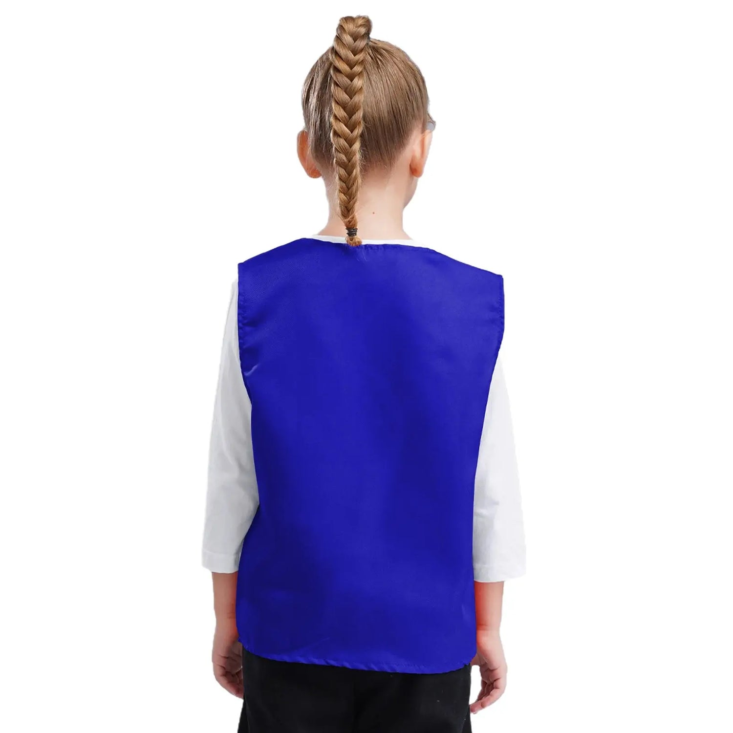 Kids Boys Girls Button Volunteer Vest Solid Color V Neck Sleeveless Waistcoat Volunteers School Camp Activities Uniform SHOPEZRA L.L.C.