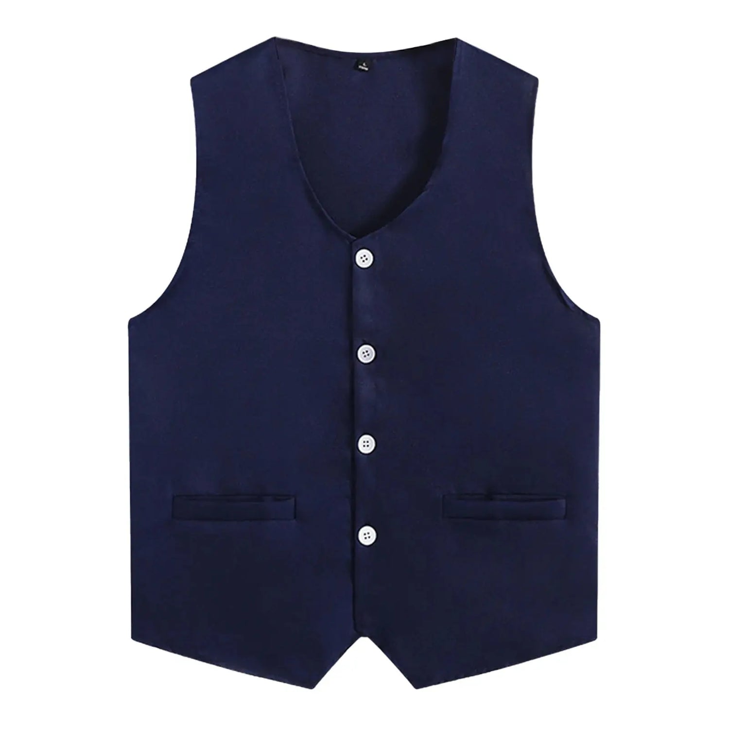 Kids Boys Girls Button Volunteer Vest Solid Color V Neck Sleeveless Waistcoat Volunteers School Camp Activities Uniform SHOPEZRA L.L.C.