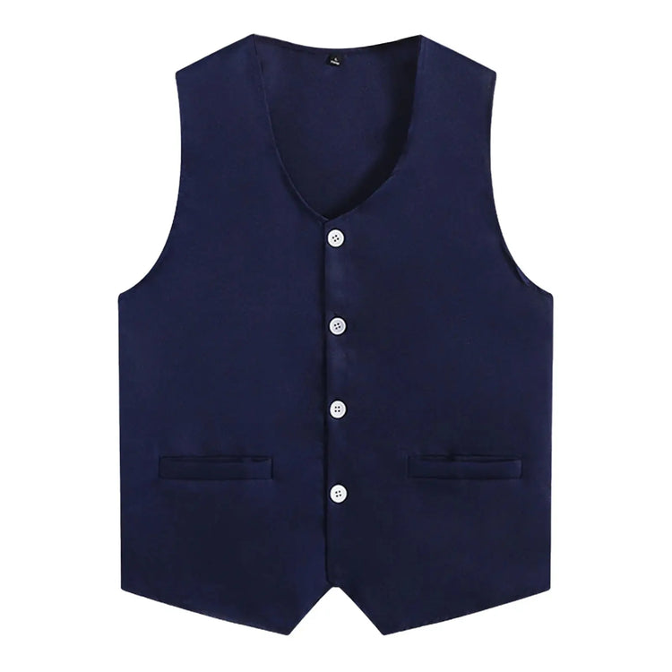 Kids Boys Girls Button Volunteer Vest Solid Color V Neck Sleeveless Waistcoat Volunteers School Camp Activities Uniform SHOPEZRA L.L.C.