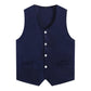Kids Boys Girls Button Volunteer Vest Solid Color V Neck Sleeveless Waistcoat Volunteers School Camp Activities Uniform SHOPEZRA L.L.C.