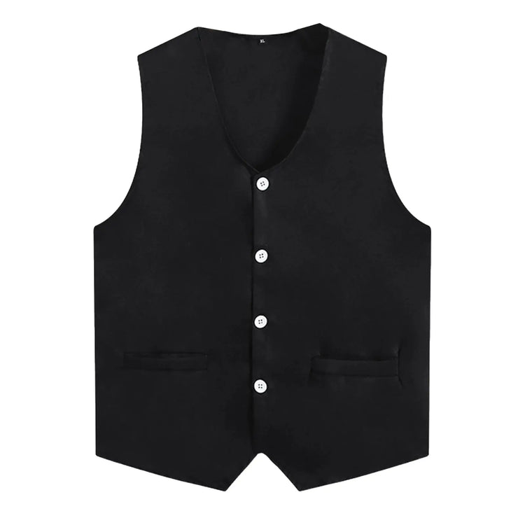 Kids Boys Girls Button Volunteer Vest Solid Color V Neck Sleeveless Waistcoat Volunteers School Camp Activities Uniform SHOPEZRA L.L.C.